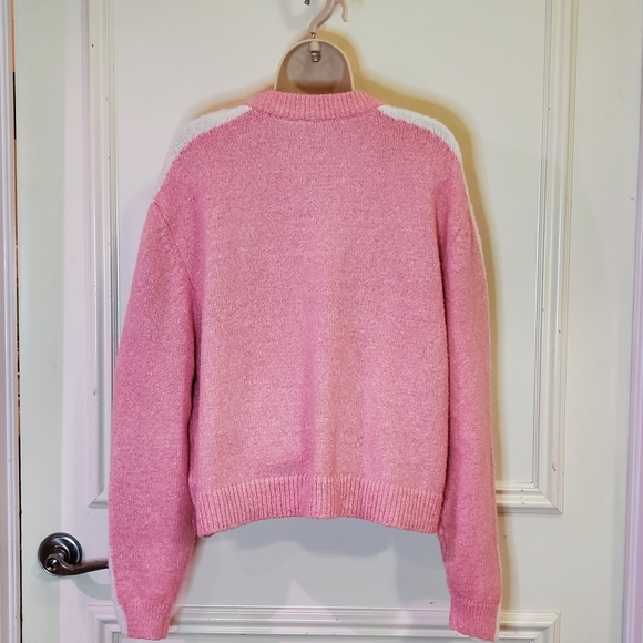 H&M DIVIDED Forever Unite Pink Multi-Color Crew Neck Long Sleeve Sweater, Large - Picture 13 of 15